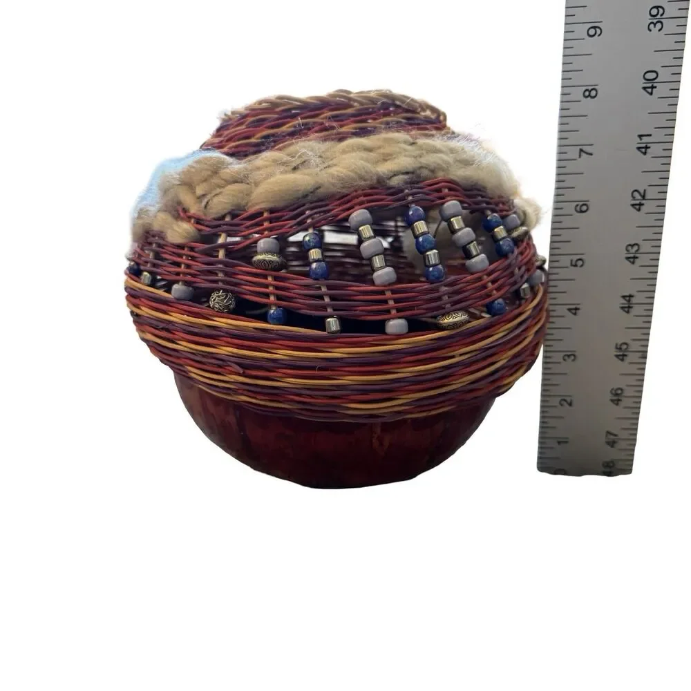 Vintage African Bead Gourd Unique Collectable Music‎ Mexico Beautiful